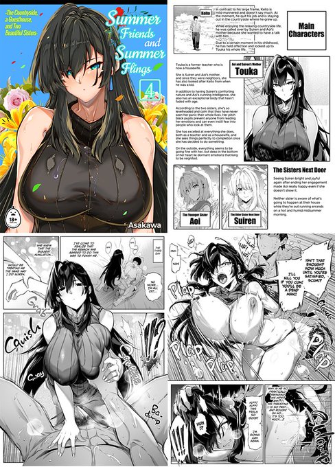 『Summer Friends and Summer Flings 4』 【Just released!】 My doujinshi is now officially available in English! I hope you enjoy the uncensored version of my work! With your support, I'll be able to publish more works in English!! Thank you so much for your constant support. I