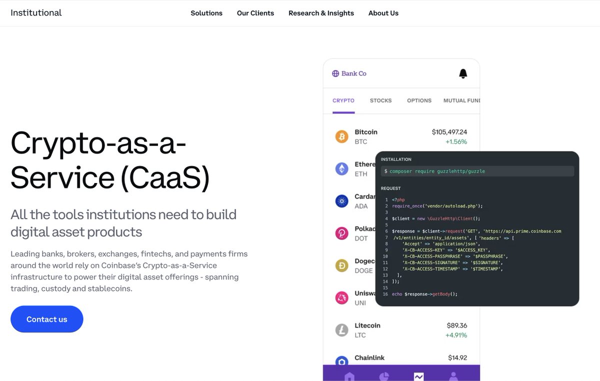 Brian Armstrong (@brian_armstrong) on Twitter photo Under appreciated: <a href="/coinbase/">Coinbase 🛡️</a> is powering crypto integrations for ~200 banks, brokerages, fintechs, and payment companies. Come chat with us if we can help integrate crypto into your organization (link in follow on post) Under appreciated: <a href="/coinbase/">Coinbase 🛡️</a> is powering crypto integrations for ~200 banks, brokerages, fintechs, and payment companies. Come chat with us if we can help integrate crypto into your organization (link in follow on post)