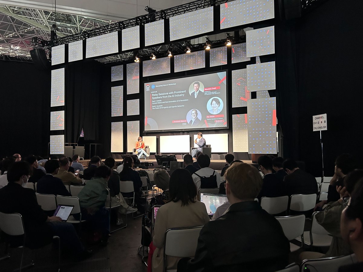 SusHiTech_SUJP's tweet image. 【Playback SusHi Tech Tokyo 2025】
🤖 AI革命の“いま”と“これから”を語る対談セッション
セッション「AIフロンティア~未来を切り拓く先駆者たち~」では、NVIDIA( @NVIDIAAIJP )日本代表の大崎真孝氏、デロイトトーマツの大久保理絵氏、XinobiAIの馬渕邦美氏が登壇。…