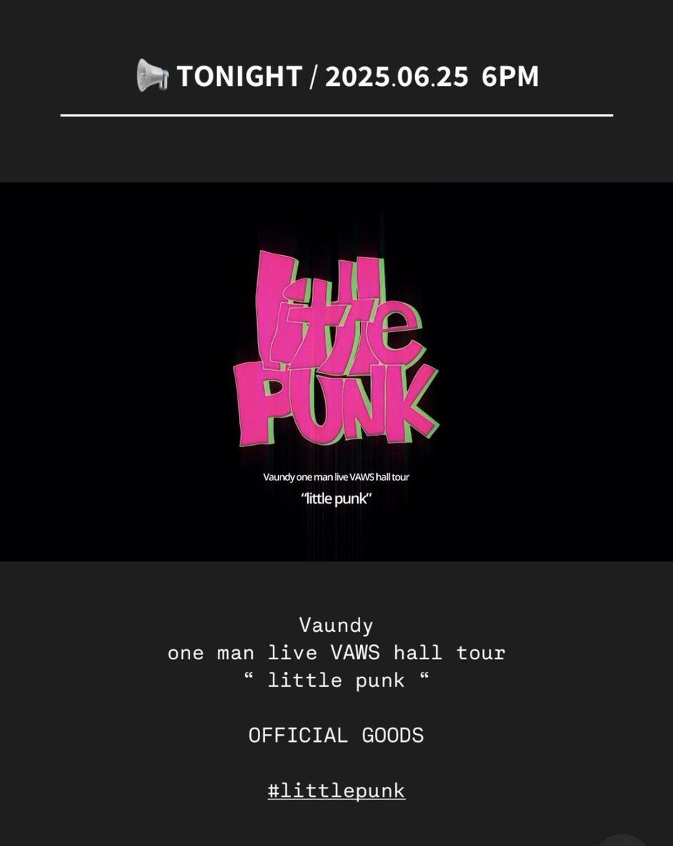 prin2prin2's tweet photo. いよいよ来週から！
今日GOODSが見られるのかなー。
ワクワク
#VAUNDY
#little PUNK https://t.co/GmanZSqYMb