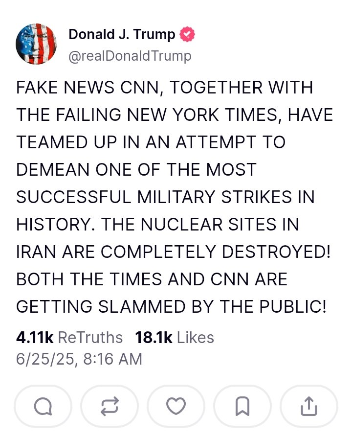 KoJohn's tweet photo. Beyond the Israel-Iran war and U.S. strikes on Iran, a new war is unfolding between Donald Trump and the media. 😬😬 https://t.co/lHXvx94qQi