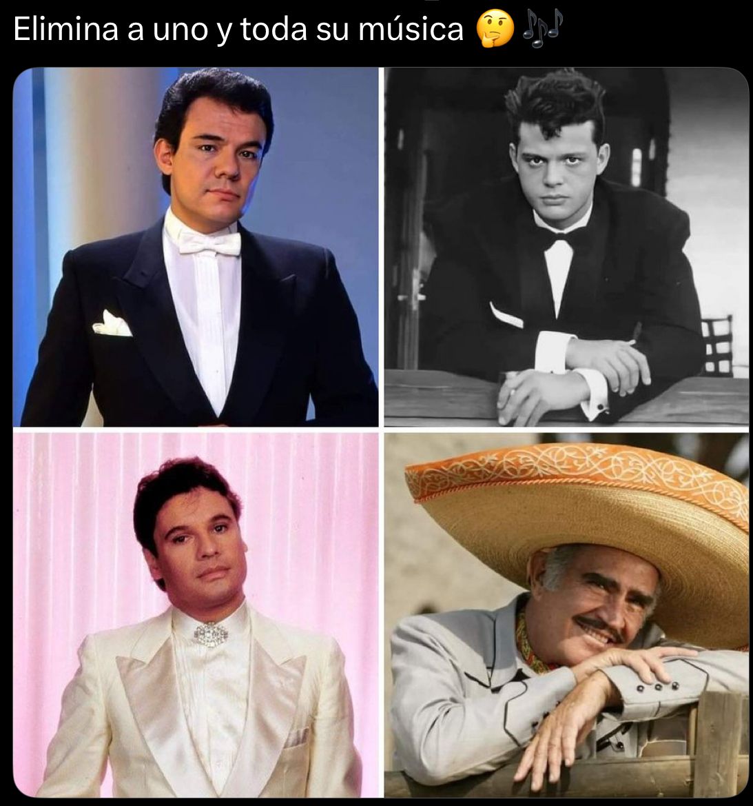 La única respuesta correcta es mandar a chingar a su puta madre a Vicente Fernández, en paz descanse.