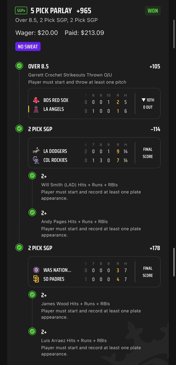 BuddhaCapper's tweet image. Another Parlay hits! @ThaLoungeSports 
Cashes again! 

whop.com/c/larrys-loung…

#mlb #fanduel #Draftkings