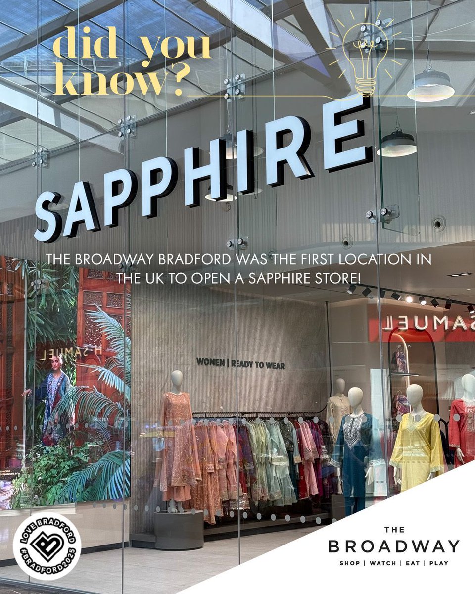 💎 First in the UK? Yup, Sapphire picked The Broadway as their debut location — iconic or what? 

#BD25 #Bradford2025 #Bradford #thebroadwaybradford #bradfordshopping #bradfordeats #whatsoninbradford #bradfordoffers #bradfordcitycentre #sapphireuk