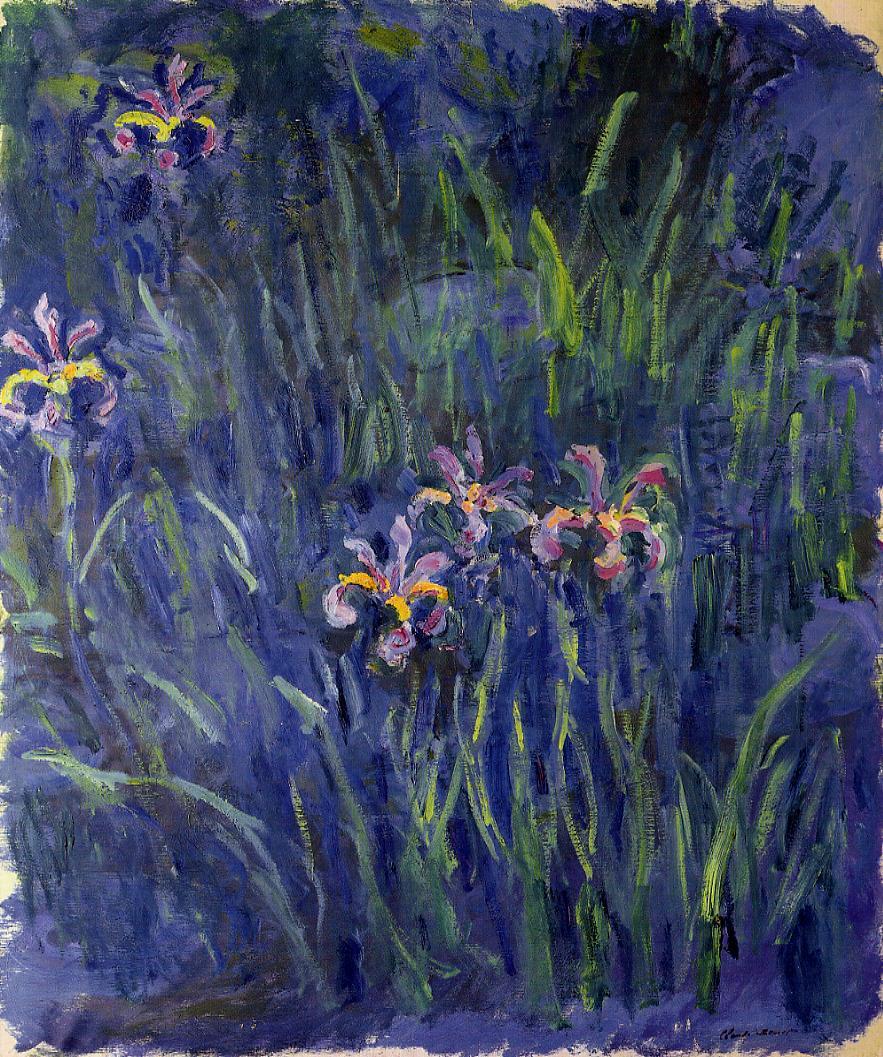 "The light constantly changes, and that alters the atmosphere and beauty of things every minute." — Monet

🎨 Claude Monet, Irises, 1914-17