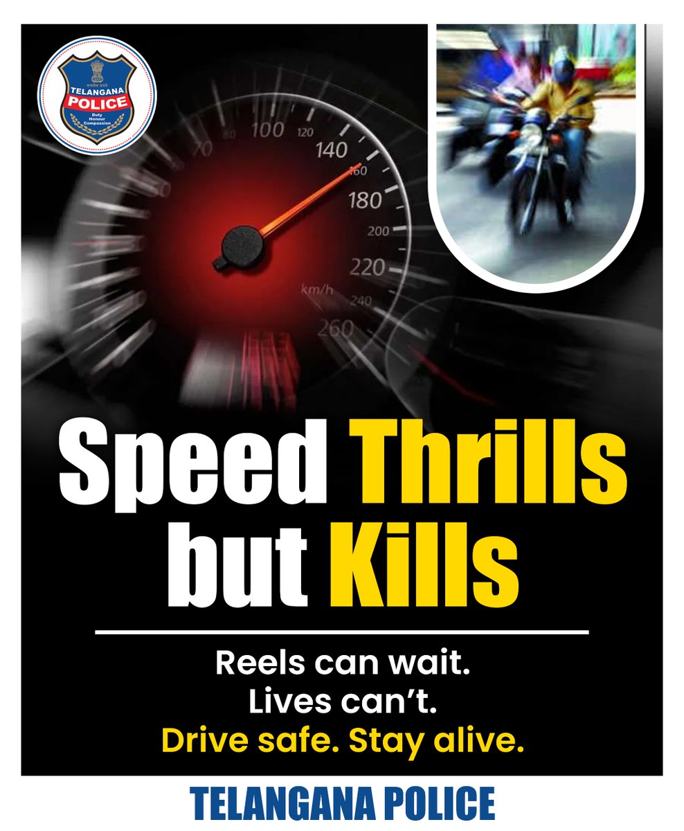TelanganaCOPs's tweet image. No filter can fix a fatal mistake.
Follow traffic rules. Value life.
#DriveResponsibly #RoadSafety #telanganapolice