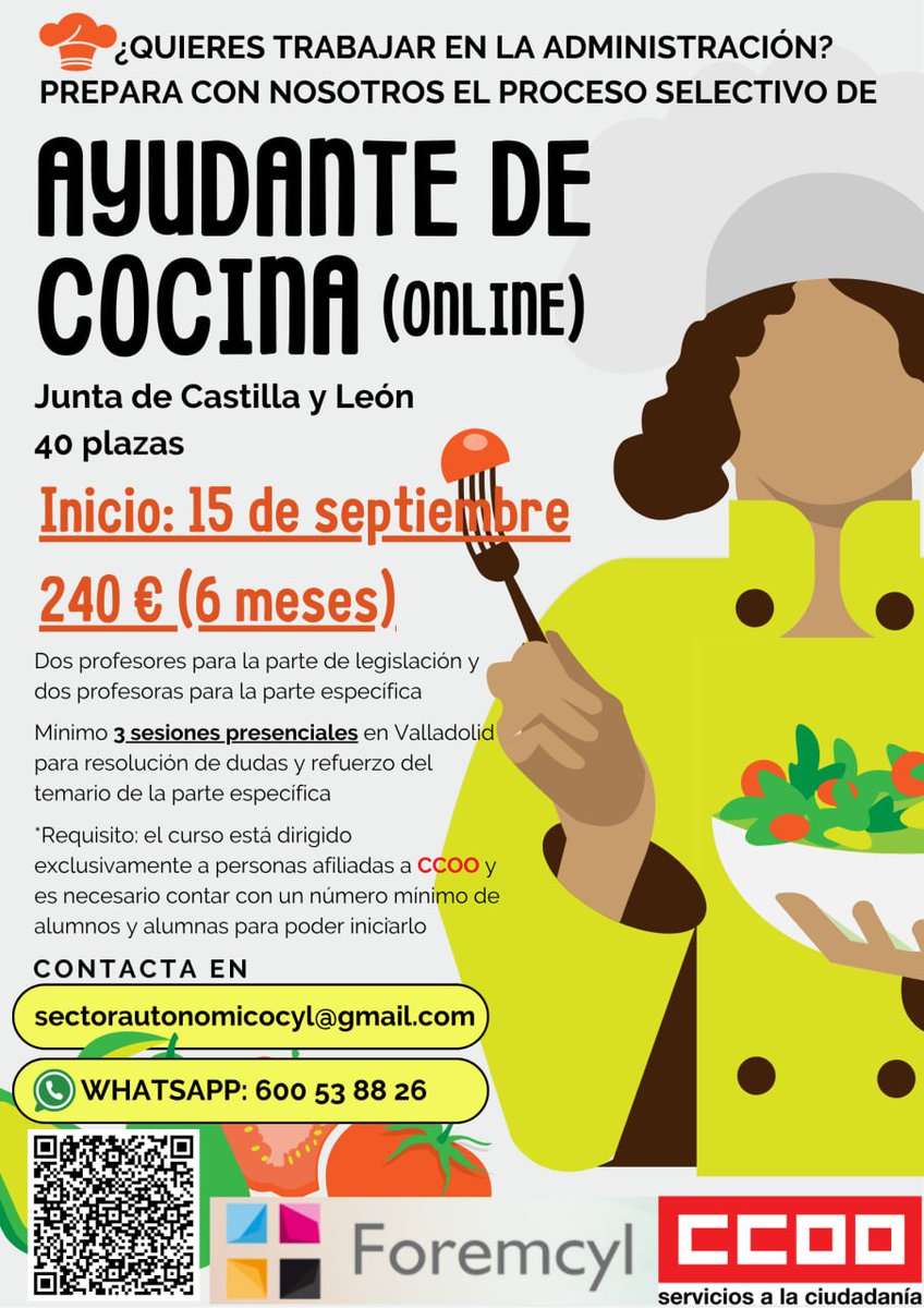 Ccoocylform's tweet image. También para ayudante de cocina
castillayleon.fsc.ccoo.es/noticia:730472…
¡Venga, anímate!
@CCOOCyL