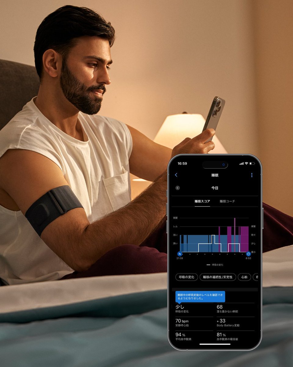 健康管理・計測計 garmin index sleep monitor Garmin Index Sleep Monitor | Sleep Tracker | S/M