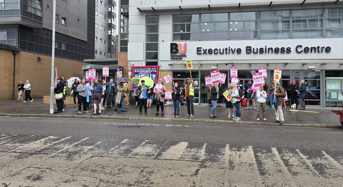 Yesterday marked Day 4 of strike action at <a href="/UCUBU/">Bournemouth Uni UCU</a> and the message was clear: 
SAVE BOURNEMOUTH UNIVERSITY

With 116 lecturer and researcher jobs on the line, the stakes couldn’t be higher but we won’t stop fighting.

Thank you to every member, student and supporter who stood with
