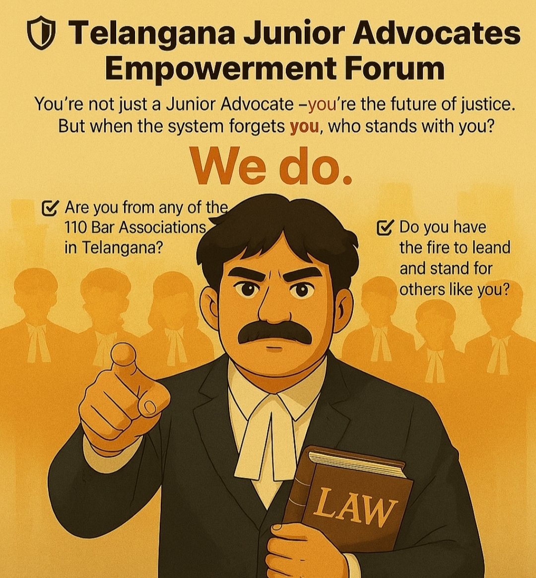 seshagiribv's tweet photo. Telangana Junior Advocates, use the power of Twitter (X) — a platform that amplifies our voice, extends our reach &amp; increases our impact. Let’s use it  to spotlight our concerns, build public momentum,  for faster responses from the Government. Open your X account now!
#TJAEF https://t.co/OQUcpCytDj