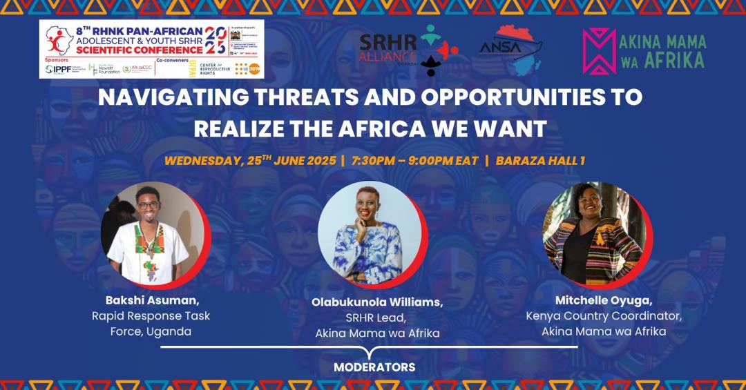 Akina Mama wa Afrika (@amwaafrika) on Twitter photo Akina Mama wa Afrika (AMwA), <a href="/SRHRAllianceUg/">SRHR Alliance Uganda</a>, and <a href="/AnsaSRHR/">African Network Of SRHR Alliances</a> are co-convening a side event at the 8th Pan-African Conference on Reproductive Health (RHNK), taking place in Mombasa.
Join us this evening at Baraza Hall as we discuss navigating threats and opportunities to achieve Akina Mama wa Afrika (AMwA), <a href="/SRHRAllianceUg/">SRHR Alliance Uganda</a>, and <a href="/AnsaSRHR/">African Network Of SRHR Alliances</a> are co-convening a side event at the 8th Pan-African Conference on Reproductive Health (RHNK), taking place in Mombasa.
Join us this evening at Baraza Hall as we discuss navigating threats and opportunities to achieve
