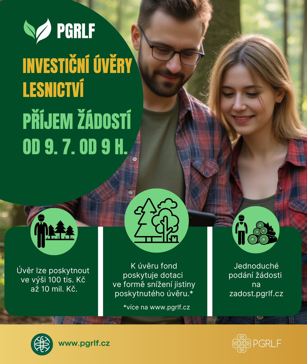 PGRLF, a.s. (@pgrlf_cr) on Twitter photo Zdravé lesy = zdravá krajina 🌍
Program Investiční úvěry Lesnictví od <a href="/PGRLF_CR/">PGRLF, a.s.</a> pomáhá obcím, podnikatelům i lesním školkám investovat do techniky pro udržitelnou správu lesa.
👉 Příjem žádostí od 9. 7. od 9h
Více na: pgrlf.cz
#zemedelstvi #lesy #PGRLF Zdravé lesy = zdravá krajina 🌍
Program Investiční úvěry Lesnictví od <a href="/PGRLF_CR/">PGRLF, a.s.</a> pomáhá obcím, podnikatelům i lesním školkám investovat do techniky pro udržitelnou správu lesa.
👉 Příjem žádostí od 9. 7. od 9h
Více na: pgrlf.cz
#zemedelstvi #lesy #PGRLF