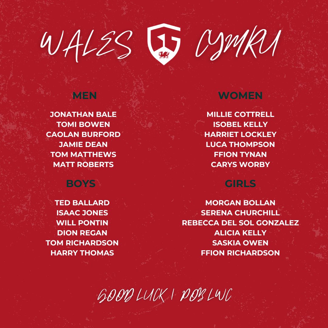 🏴󠁧󠁢󠁷󠁬󠁳󠁿 Team Wales | Tîm Cymru 🏴󠁧󠁢󠁷󠁬󠁳󠁿

Here are your players selected to represent Wales at the upcoming European Team Championships, 8-12 July. 

🇭🇺 Men: Zala Springs Golf Resort
🇫🇷 Women: Golf de Chantilly
🇨🇿 Boys: Golf Resort Kaskada Brno
🏴󠁧󠁢󠁥󠁮󠁧󠁿 Girls: Slaley Hall 

👏👏👏