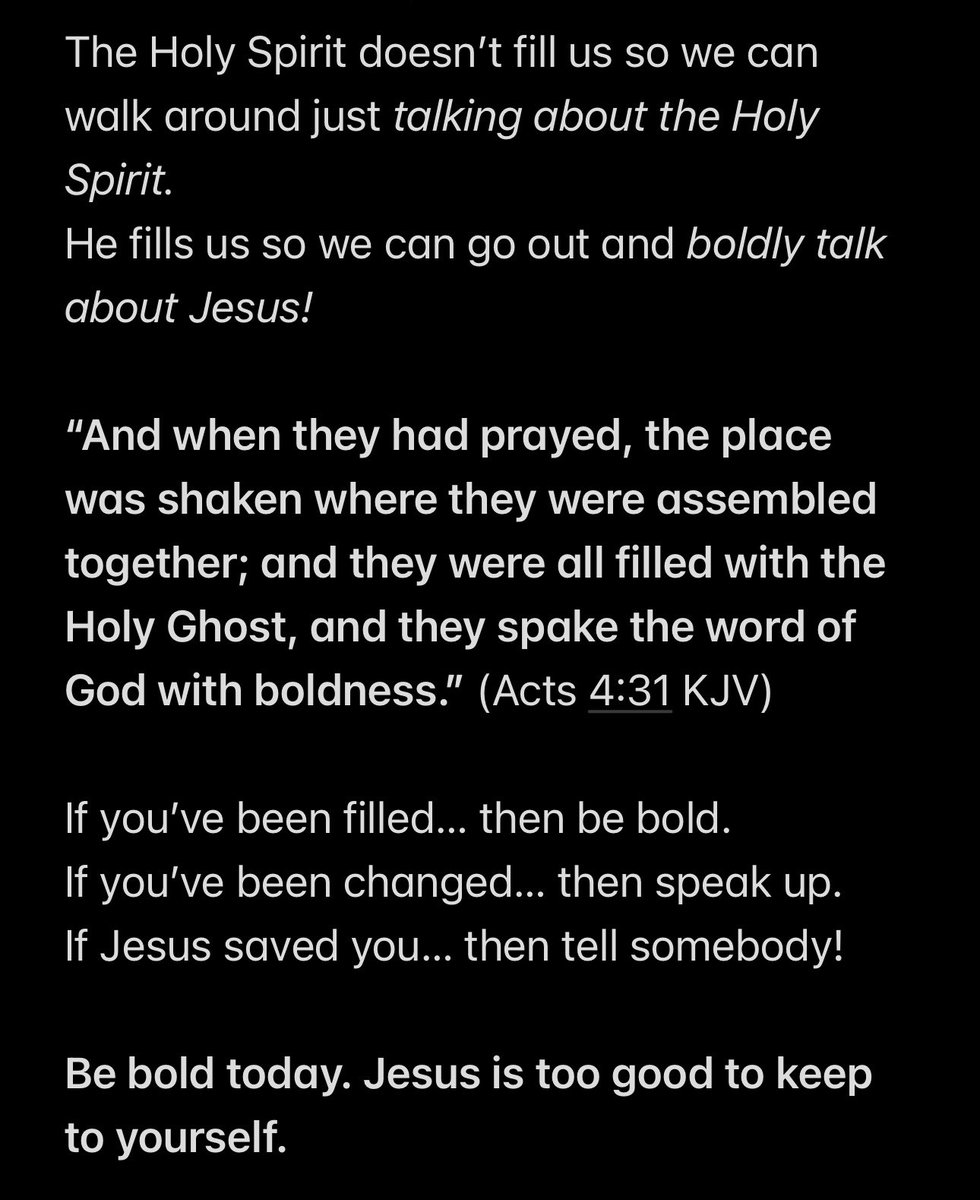#HolyGhostPower #BoldForJesus #Acts431 #SpiritFilledWitness