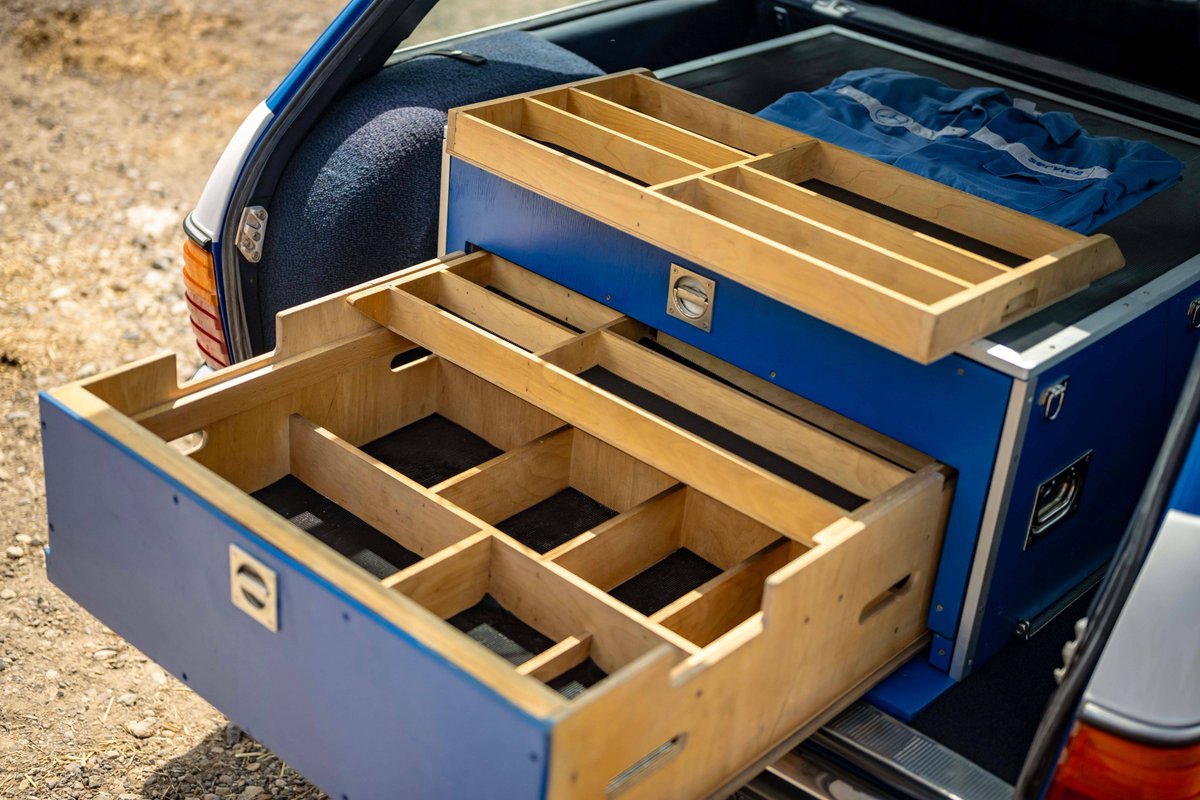 BonhamsCars's tweet image. Live Auction | Introducing this joyous 1982 Mercedes-Benz 230 TE Service Car, complete with Tool Kit and Overalls 🛠️ tinyurl.com/26gwg6ob
The car was also previously part of Mercedes-Benz Brooklands Display and the Danzbenz Collection.