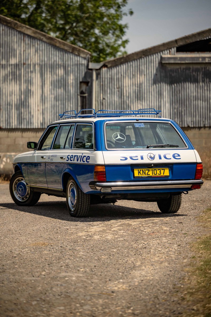 BonhamsCars's tweet image. Live Auction | Introducing this joyous 1982 Mercedes-Benz 230 TE Service Car, complete with Tool Kit and Overalls 🛠️ tinyurl.com/26gwg6ob
The car was also previously part of Mercedes-Benz Brooklands Display and the Danzbenz Collection.