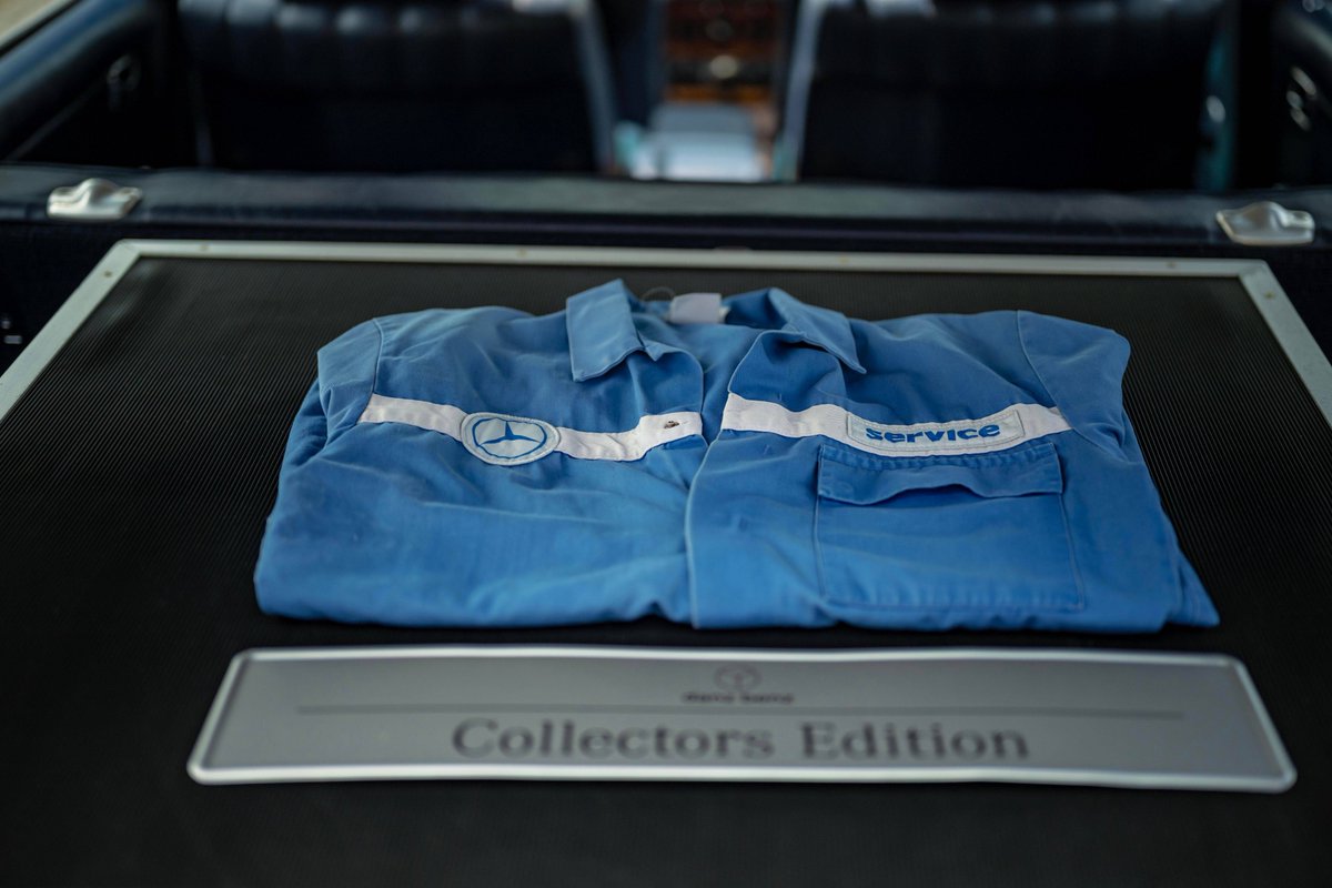 BonhamsCars's tweet image. Live Auction | Introducing this joyous 1982 Mercedes-Benz 230 TE Service Car, complete with Tool Kit and Overalls 🛠️ tinyurl.com/26gwg6ob
The car was also previously part of Mercedes-Benz Brooklands Display and the Danzbenz Collection.