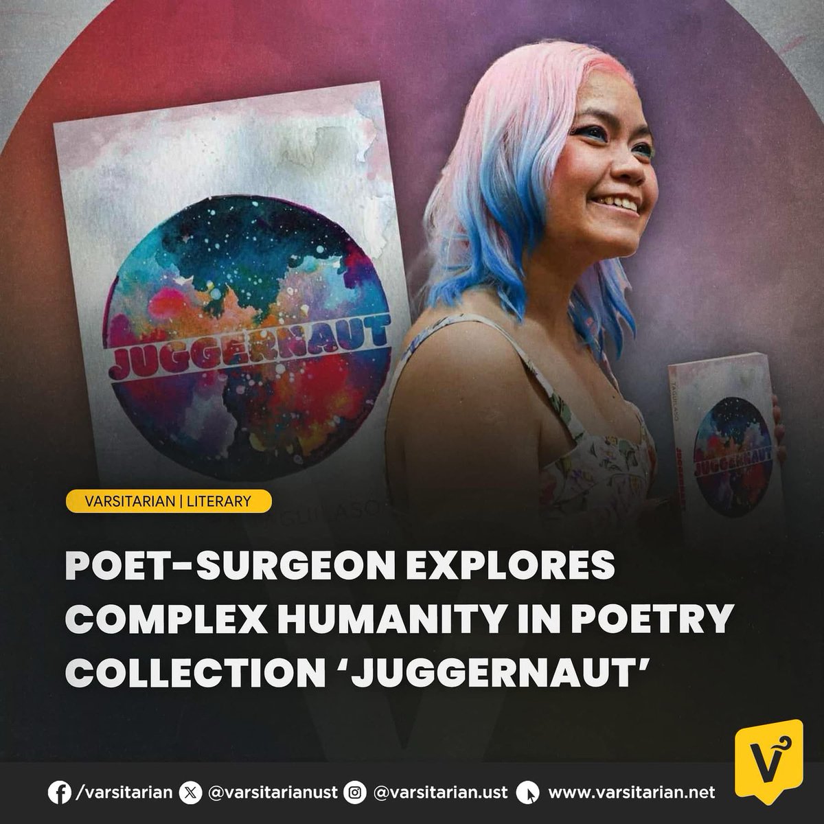 Existential woes take center stage in “Juggernaut,” a poetry collection that examines the complex, messy beauty of being human, authored by a surgeon, Alyza Taguilaso. 

READ: varsitarian.net/literary/20250…