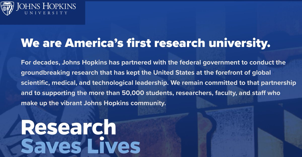deniswirtz's tweet image. Research Saves Lives!
See what NIH-funded research has helped accomplish at Johns Hopkins University: researchsaveslives.jhu.edu