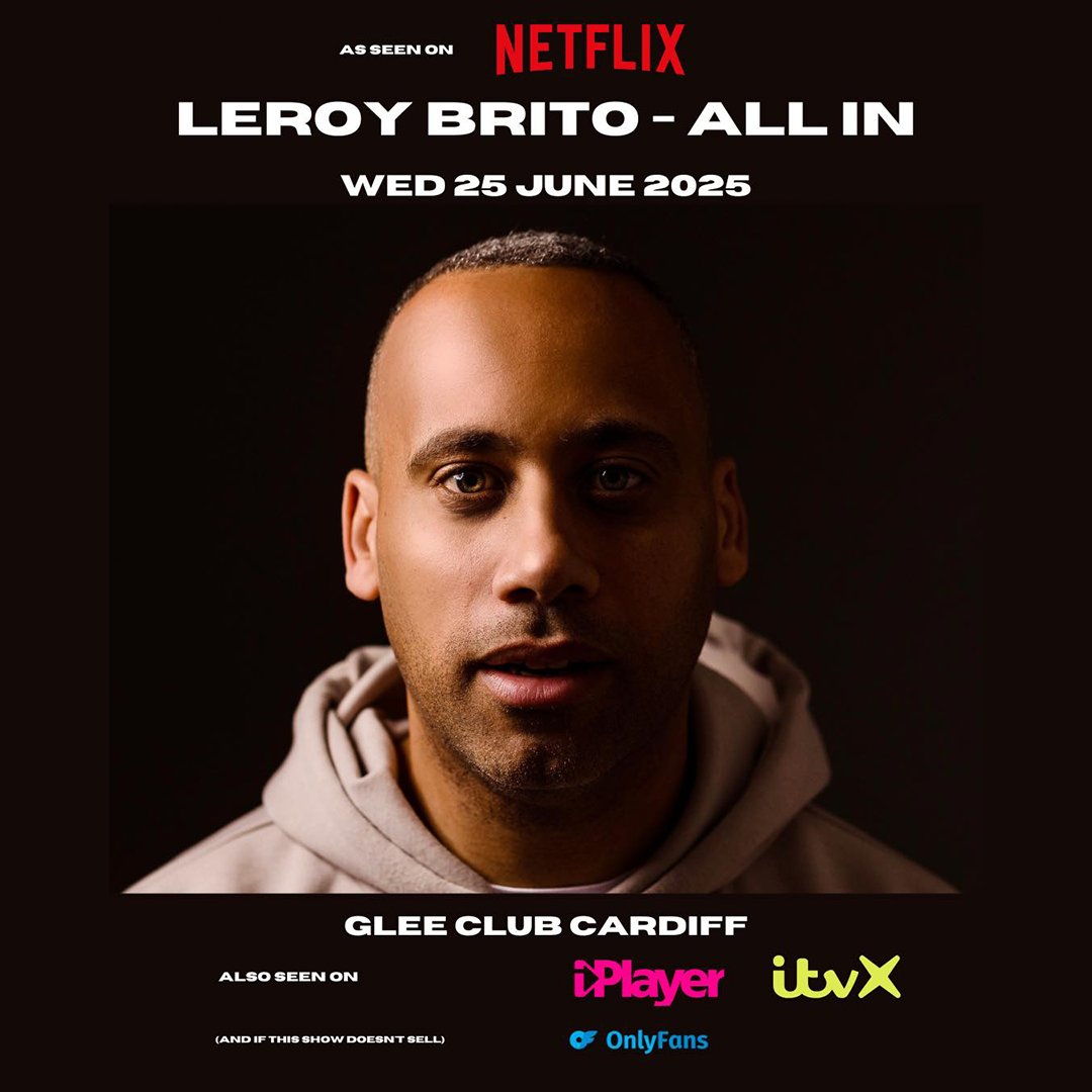 The Glee Club Cardiff (@gleeclubcardiff) on Twitter photo Coming up tonight! 🕖👇
<a href="/leroybrito/">Leroy Brito</a>: All In
Doors: 7pm
Last entry: 7:30pm
Approx finish: 10pm
Featuring support from <a href="/SteffEvansHaha/">Steffan Evans</a>!
🎟 Tickets can be purchased on the door or in advance from bit.ly/LeroyBritoCard… Coming up tonight! 🕖👇
<a href="/leroybrito/">Leroy Brito</a>: All In
Doors: 7pm
Last entry: 7:30pm
Approx finish: 10pm
Featuring support from <a href="/SteffEvansHaha/">Steffan Evans</a>!
🎟 Tickets can be purchased on the door or in advance from bit.ly/LeroyBritoCard…