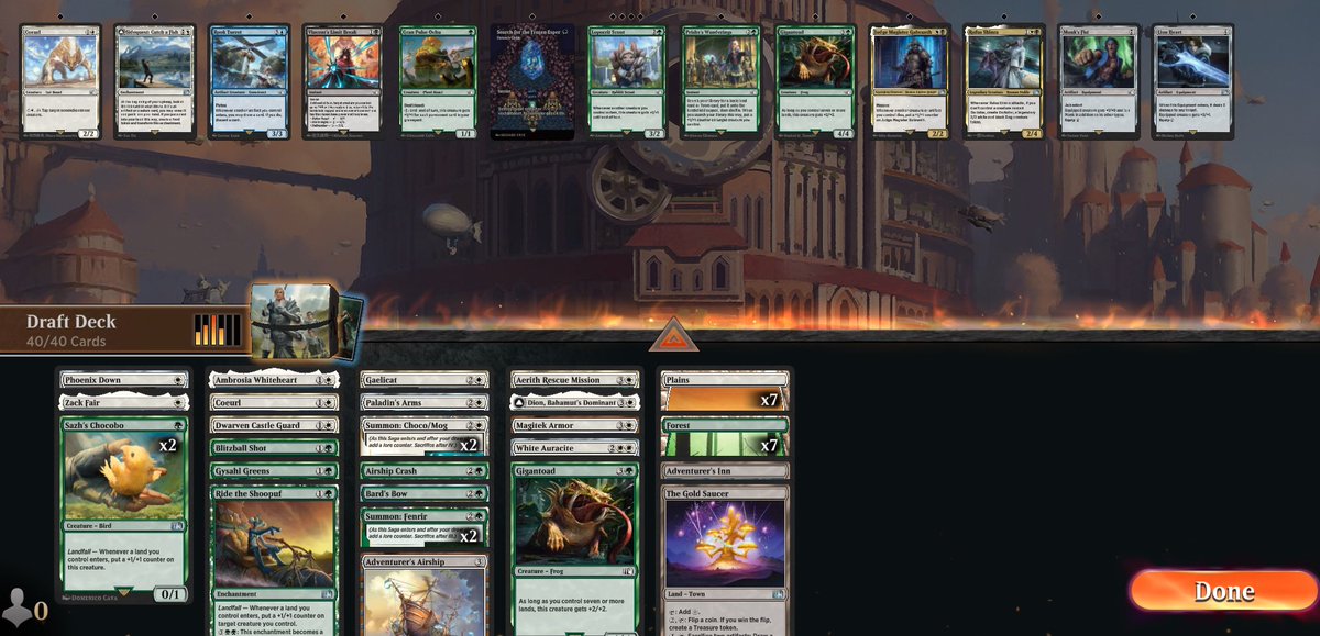 qtian's tweet image. Chocobo powahhhh! 🐥🐥🐥

7-2 in Bo1 with this. 🏆

Appreciate the tips, guys 🔥
@LordsofLimited 
@mistermetronome 
@lordtupperware