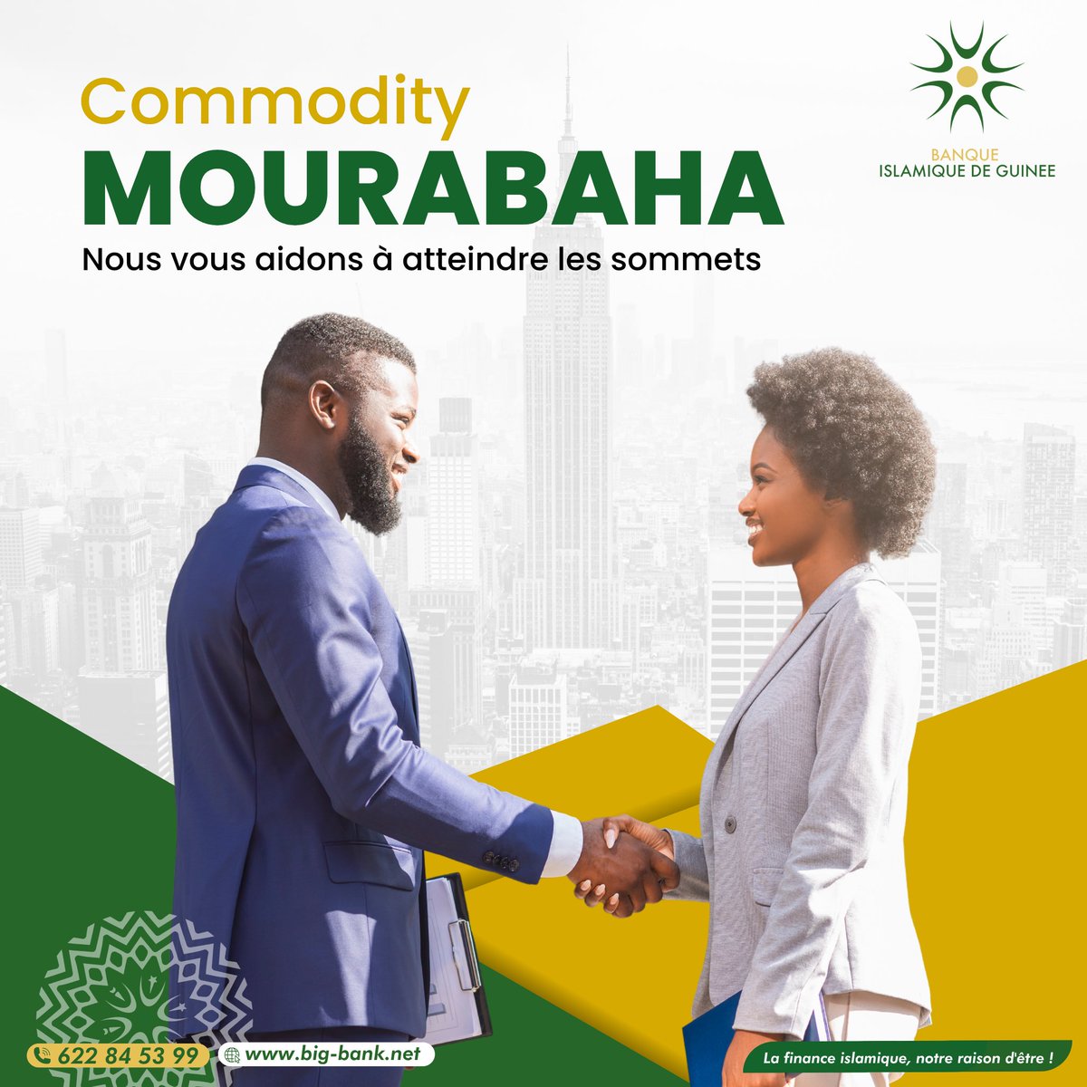 La Commodity MOURABAHA est un financement par lequel la banque achète une marchandise pour le compte du client et la revend pour lui permettre d’avoir de la trésorerie.

La finance Islamique, notre raison d'être!

#BanqueIslamiquedeGuinee #CommodityMourabaha #Guinee
