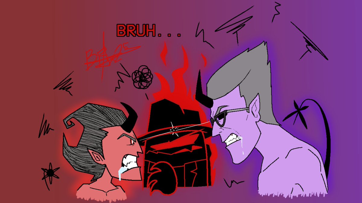 SpongeBox25's tweet image. Demon AU I guess... And Nightmare Box25...
Idea inspired from @DaThugWizard 's demon BF
#digitalart #demon #crossover #amongus #amongusoc #dontstarvetogether #dontstarve #wilson #dstwilson #wilsonpercivalhiggsbury #miraculousladybug #miraculouslb #miraculous #gabrielagreste