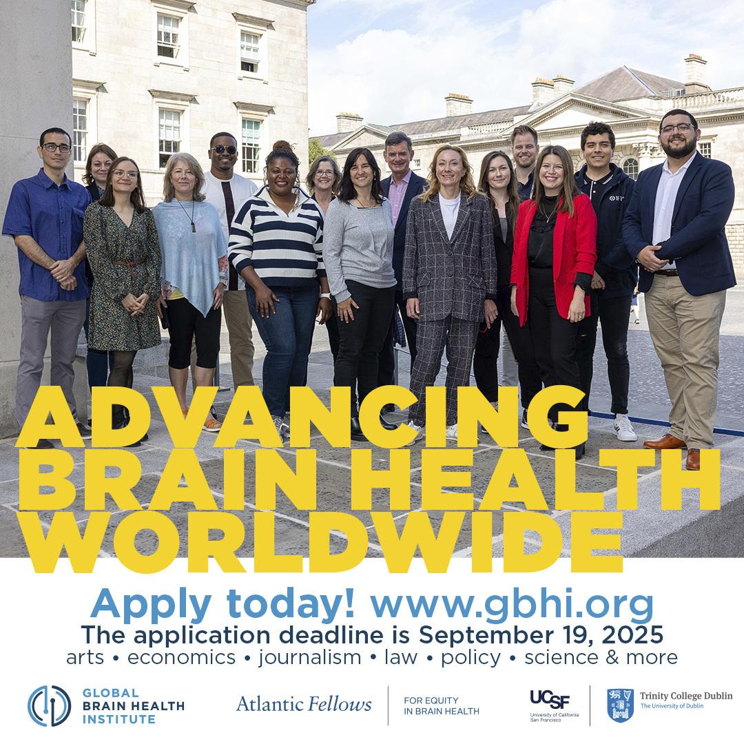 Applications are open for the Atlantic Fellows for Equity in Brain Health @GBHI_fellows! Join a global community addressing #brainhealth challenges <a href="/UCSFmac/">UCSF MAC</a> or <a href="/tcddublin/">Trinity College Dublin</a>. Learn more: gbhi.org/apply