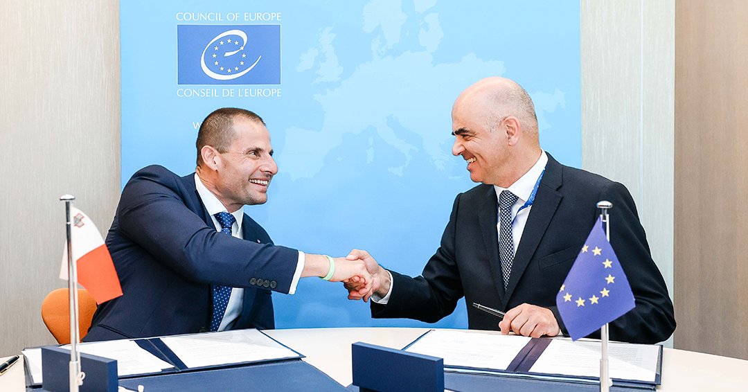 Alain Berset (@alain_berset) on Twitter photo Grateful to Prime Minister <a href="/RobertAbela_MT/">Robert Abela</a> for Malta’s voluntary contribution to the Council of Europe.
It’s a concrete show of support for our shared values – and our New Democratic Pact.
With <a href="/MFTMalta/">Ministry for Foreign Affairs and Tourism</a>, we are working to renew democracy across Europe.
<a href="/coe/">Council of Europe</a> Grateful to Prime Minister <a href="/RobertAbela_MT/">Robert Abela</a> for Malta’s voluntary contribution to the Council of Europe.
It’s a concrete show of support for our shared values – and our New Democratic Pact.
With <a href="/MFTMalta/">Ministry for Foreign Affairs and Tourism</a>, we are working to renew democracy across Europe.
<a href="/coe/">Council of Europe</a>