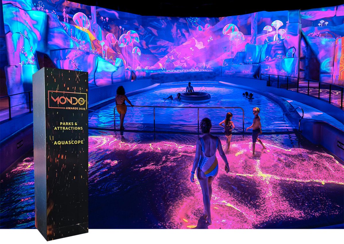 Modulo_Pi's tweet image. {#NEWS} Congratulations to #FMD, winner of a @mondodr Award🏆the #Aquascope! 🪼
Discover the cutting-edge installation behind the @futuroscope's immersive water park🌊, & the role played by our #ModuloKinetic + #3D auto-calibration solution👉bit.ly/MPi-Aqs
. 
#AVTweeps