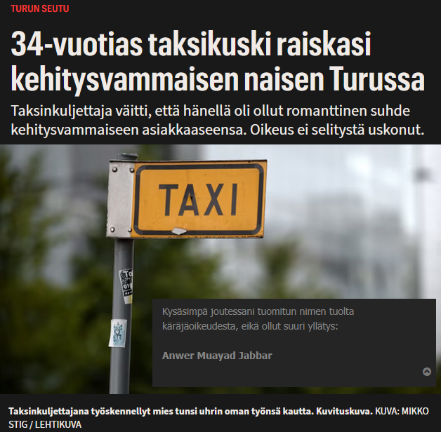 Valtamedialla oli taas unohtunut kertoa eräs asia tästä turkulaismiehestä🤷‍♀️