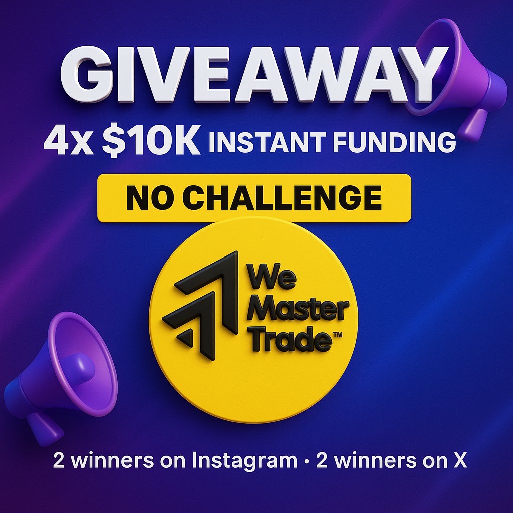 TopPropOffers (@toppropoffers) on Twitter photo 🚀 GIVEAWAY — 4 × $10,000 INSTANT-FUNDING ACCOUNTS!
In partnership with We Master Trade™, we’re giving away four ✅ no-challenge ✅ $10,000 accounts — two winners on Instagram and two on X.
How to enter
1. Follow <a href="/TopPropOffers/">TopPropOffers</a> and <a href="/WeCopyTrade/">WeCopyTrade</a>
2. Like this post and repost
3. 🚀 GIVEAWAY — 4 × $10,000 INSTANT-FUNDING ACCOUNTS!
In partnership with We Master Trade™, we’re giving away four ✅ no-challenge ✅ $10,000 accounts — two winners on Instagram and two on X.
How to enter
1. Follow <a href="/TopPropOffers/">TopPropOffers</a> and <a href="/WeCopyTrade/">WeCopyTrade</a>
2. Like this post and repost
3.