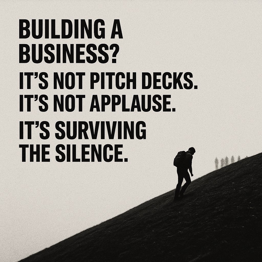 ConCapCol's tweet image. #FounderJourney #BuiltNotBarked #StartupLife #KeepBuilding #Entrepreneurship #Resilience #GritOverGlamour #BusinessTruths #NoOvernightSuccess #StayTheCourse #BuildInSilence #RealTalk #Startups #OperatorLife #VisionOverNoise #WorkInSilence #ExecuteRelentlessly #FounderReality