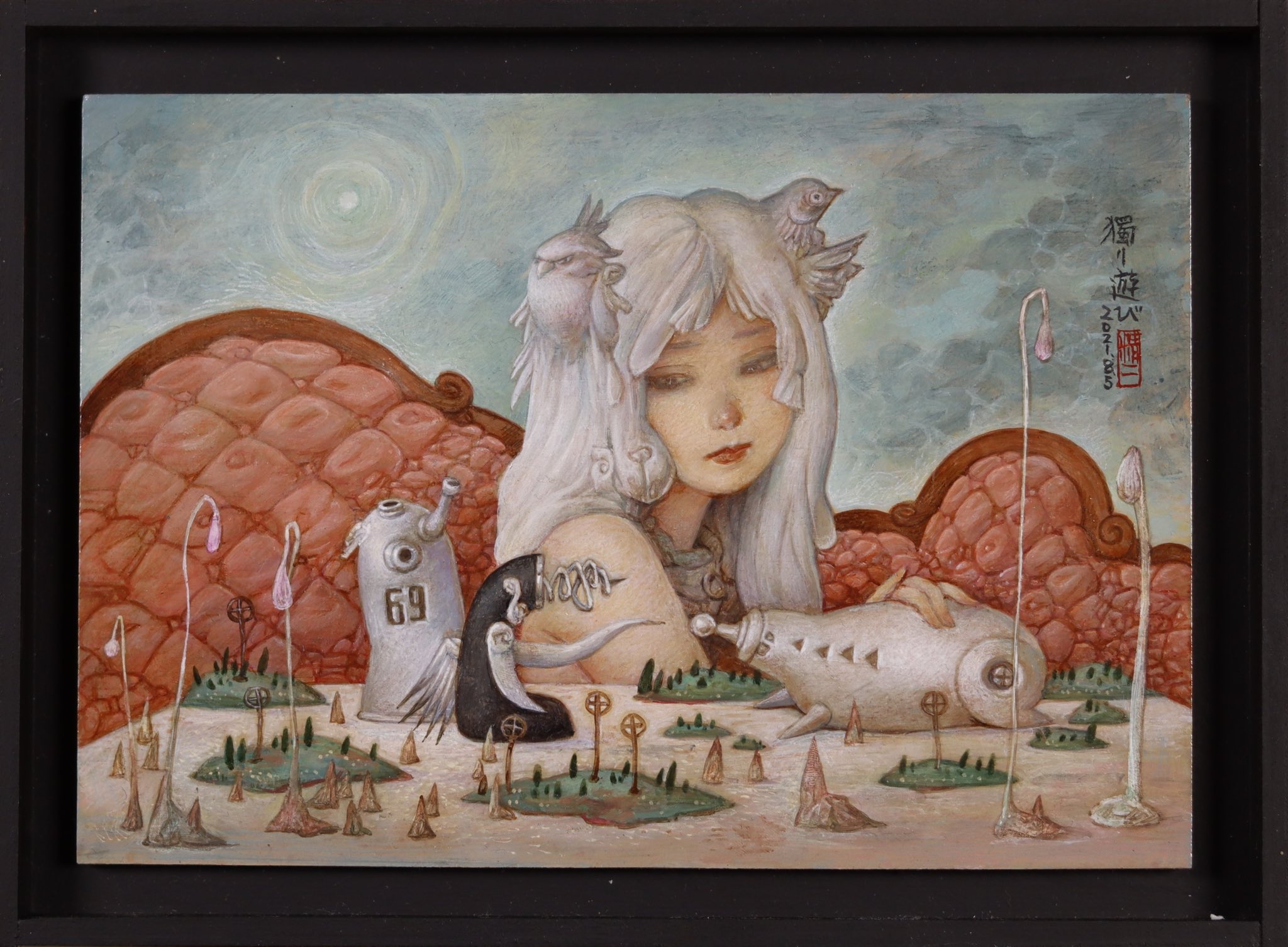 鷹塀三奈さん作「約束の天使」 絵画