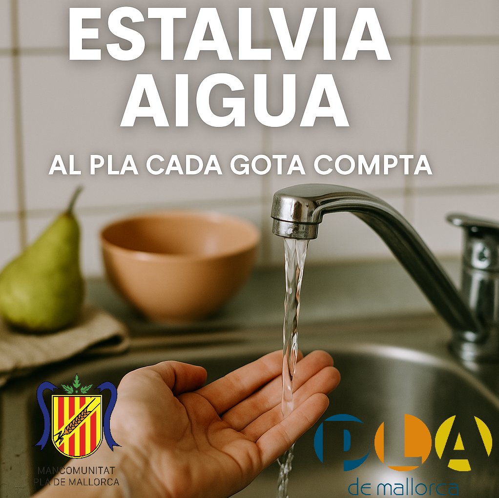 🌾 Al Pla cada gota compta 💧

Els petits gestos marquen la diferència: tancar l’aixeta mentre ens ensabonam, aprofitar l’aigua de pluja, regar amb eficiència o detectar fuites són accions senzilles que poden tenir un gran impacte.

Gràcies per cuidar aquest recurs tan valuós.
