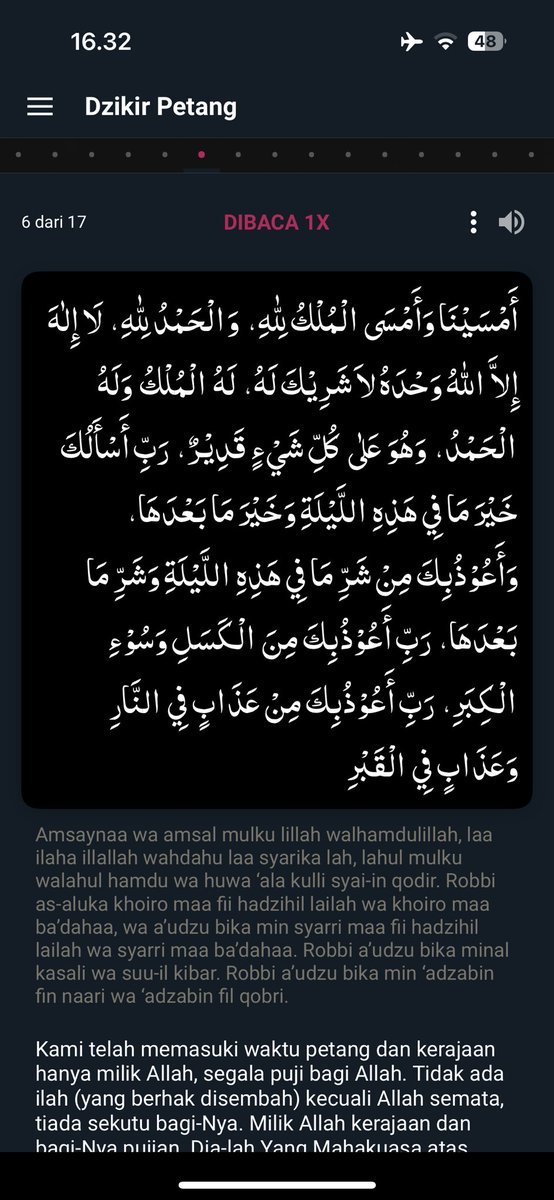 Jangan lupa dzikir petang!

Selain sunnah, juga ikhtiar kita buat terhindar dari ‘ain &amp; sihir 👀