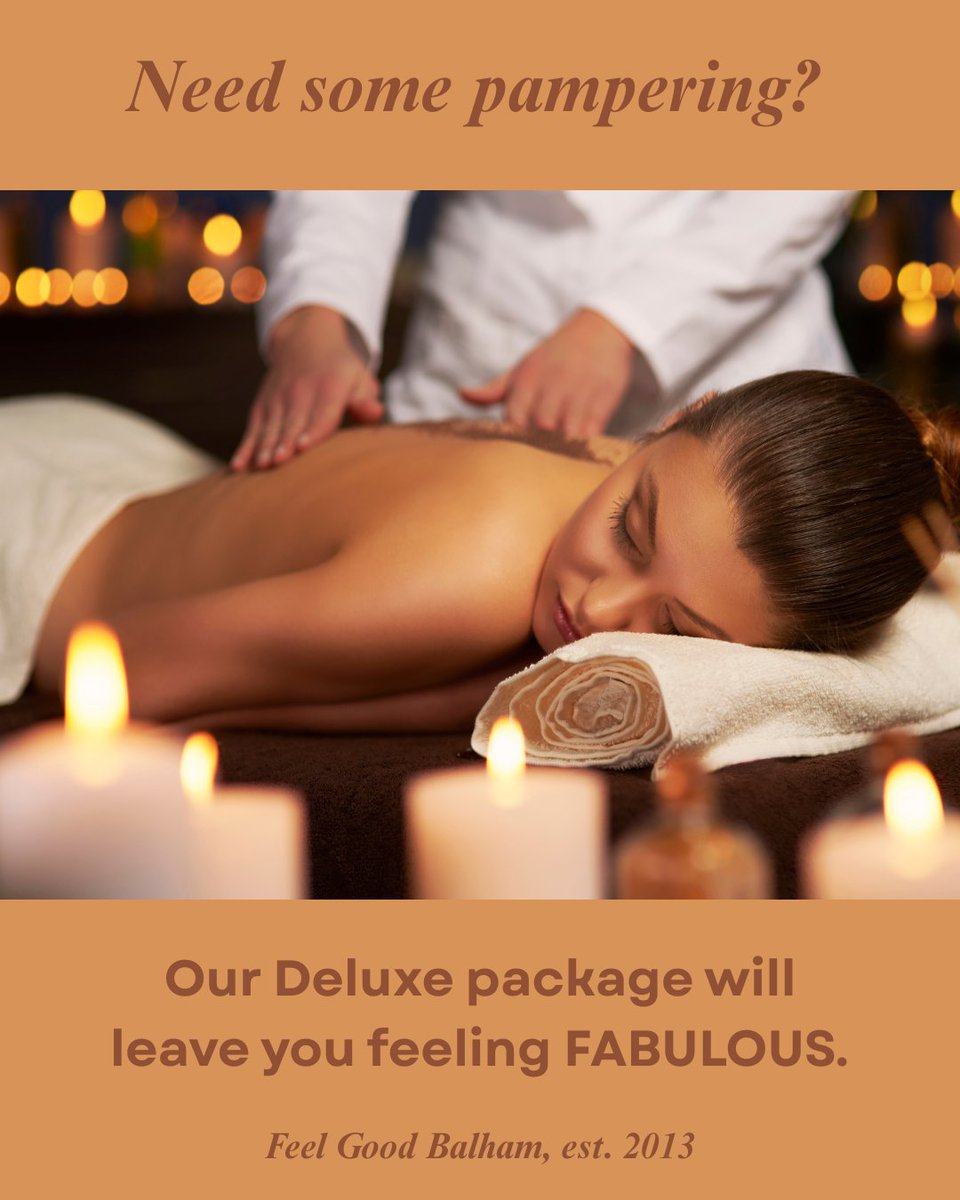 Combining a #massage with Energy Field Healing, #Reiki or #Reflexology, our Deluxe package is two hours of blissful #metime. The ultimate pamper, treat yourself or a loved one to an experience guaranteed to bring on the fabulousness! #metimematters #youdeserveit #pamperyourself