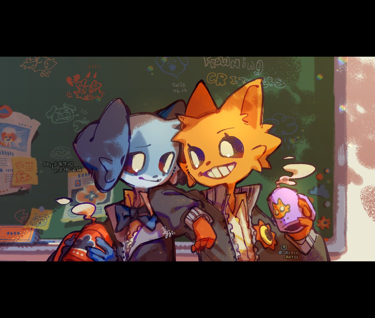 _black_hat27's tweet image. " Don't worry! I'm always here. "

#catfeine #dogpressed #frowningcritters #frowningcrittersAU #SmilingCrittersAU