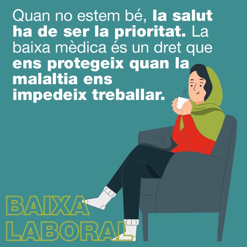 salutcat's tweet photo. ✅ La baixa mèdica és un dret que ens protegeix quan la malaltia ens impedeix treballar.

🔄 Quan fem servir la baixa amb responsabilitat, promovem la salut i contribuïm a una societat més justa i eficient. 

👩‍⚕️ Recorda: la baixa és una decisió mèdica, no personal ni laboral.
