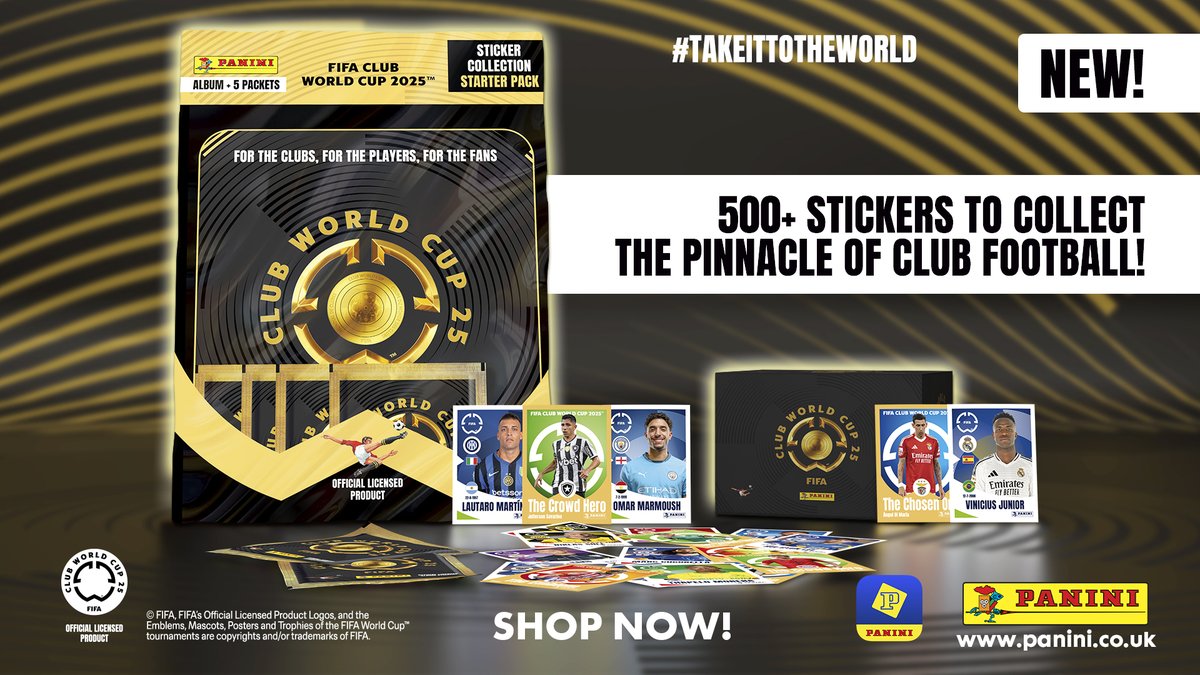 FIFA Club World Cup 2025™ Official Sticker Collection - boxes and starter packs are now back on pre-order! Shipping next week! Pre-order yours here 👉 bit.ly/4kuplir