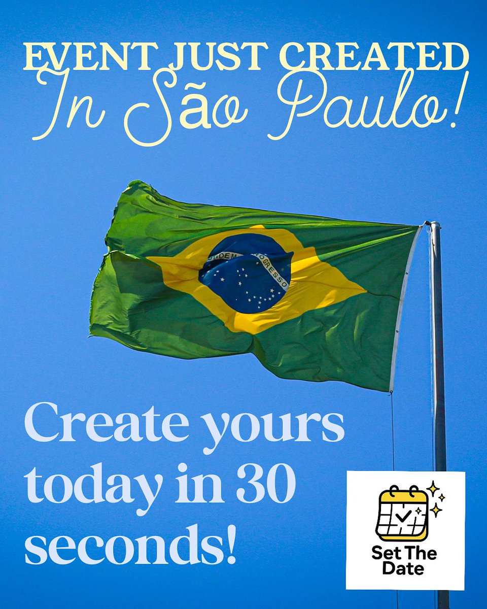 SetTheDateApp's tweet image. 📍Events now being planned all over the world — welcome, Brazil! 🇧🇷
Just had our first event created in São Paulo 🎉

📲 Crie seu evento em segundos → setthedate.app

 #eventosbrasil #organizadoradeeventos #viagememgrupo
#festacomamigos