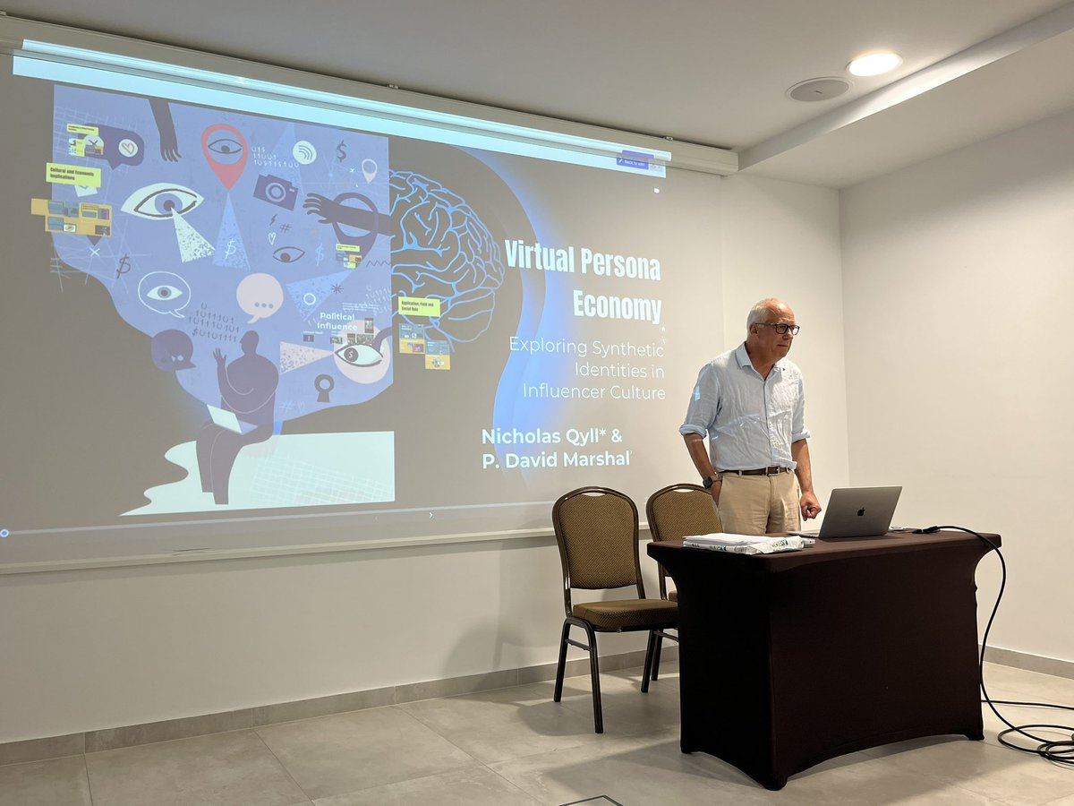 Professor David Marshall presenting on Virtual Persona Economy at #PoP25 #Conference