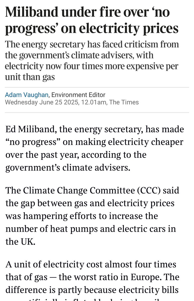 Sam Hall (@samuelhall0) on Twitter photo This is an important intervention from <a href="/theCCCuk/">Climate Change Committee</a> about the governmentâs failure to grip electricity prices
This isnât just bad news for consumers & businesses - itâs bad for the climate too, as it makes it much less appealing for households, drivers and industry to go electric This is an important intervention from <a href="/theCCCuk/">Climate Change Committee</a> about the governmentâs failure to grip electricity prices
This isnât just bad news for consumers & businesses - itâs bad for the climate too, as it makes it much less appealing for households, drivers and industry to go electric