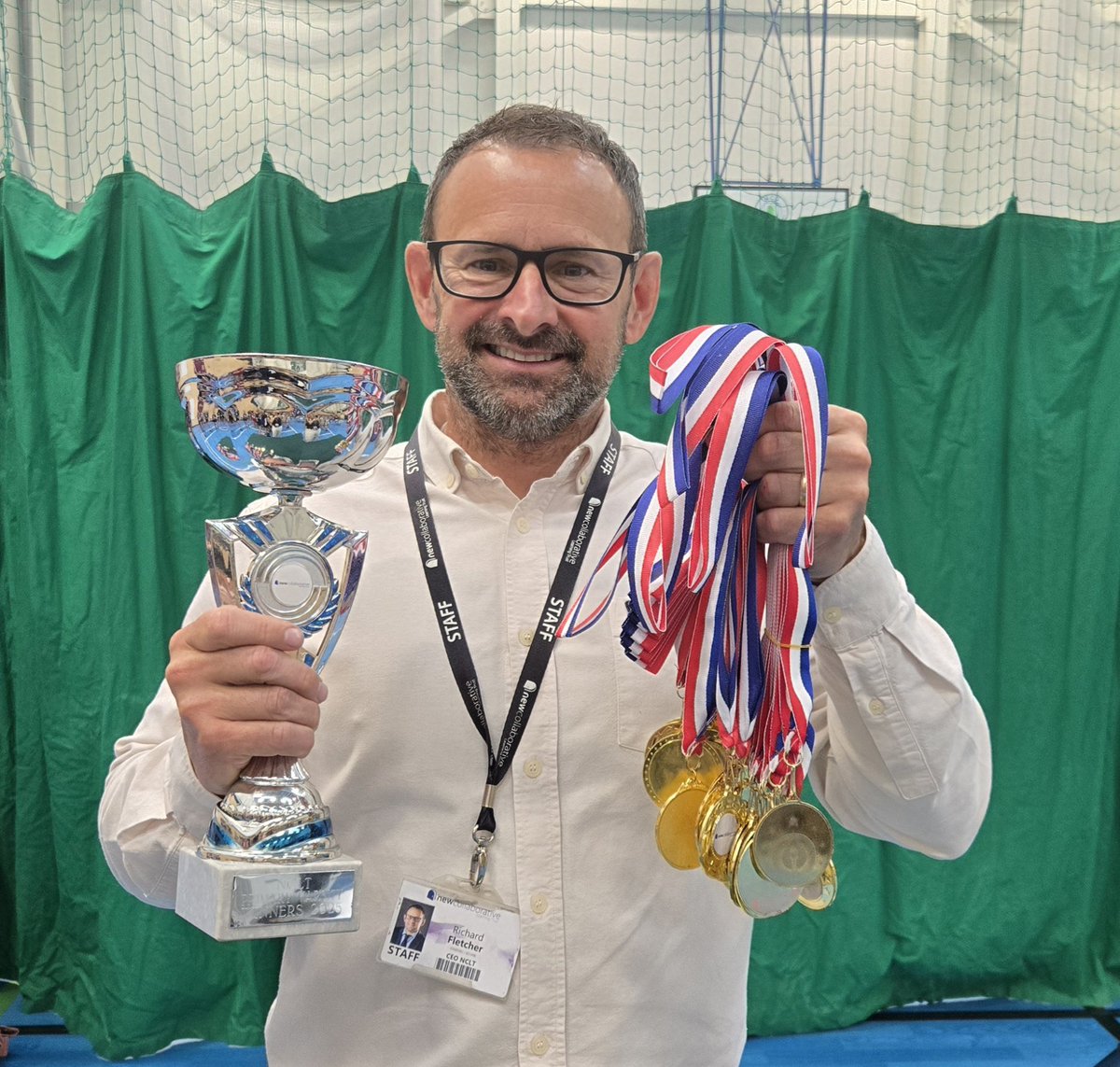 <a href="/NCLTPrimaries/">NCLT Primaries</a> are at <a href="/ncdoncaster/">New College Doncaster</a> today for the annual Y4 Sports Varsity. 
Mr Fletcher our CEO is very excited for all the sporting activity ahead!
I wonder who'll win these medals?!🏅🥉🥈
#sportsvarsity
#openingdoorstoabrighterfuture 
Anston Greenlands
Redscope
Thorpe Hesley