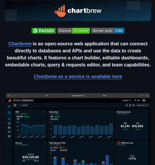 Open-source tool for making dashboards from databases and APIs