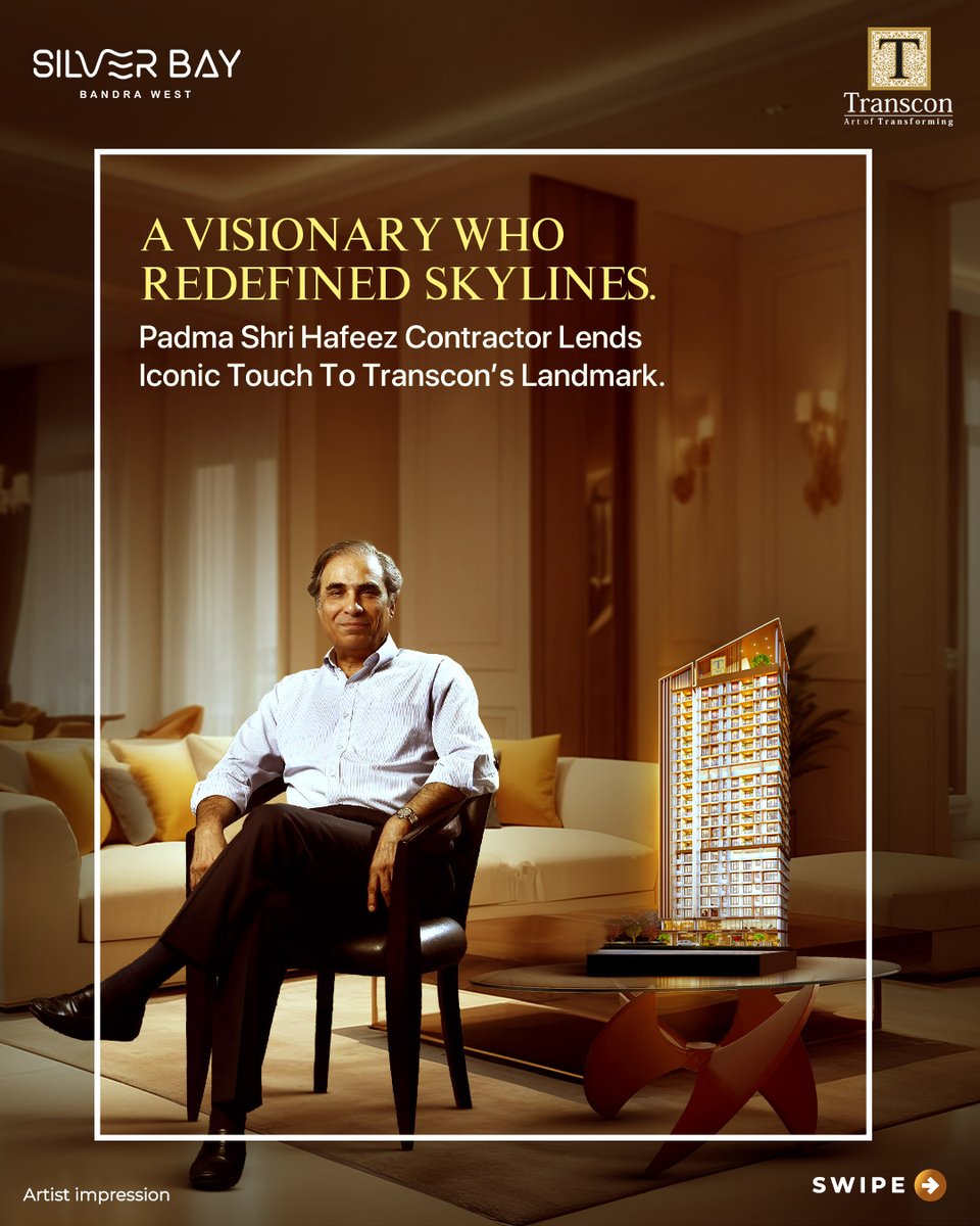 Transcon_D's tweet image. Renowned for redefining skylines, Ar. Hafeez Contractor, the visionary behind our flagship Transcon Triumph — now brings his timeless design ethos to Silverbay. 

#SilverBay #HafeezContractor #Transcon #ElevatedLiving
