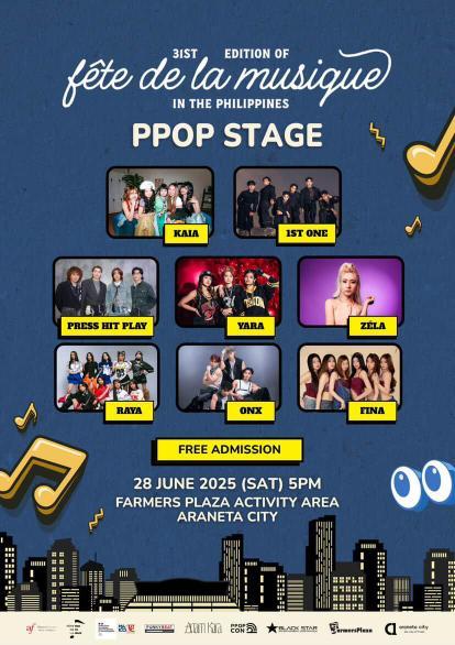 [RAYA EVENT SCHEDULE 🗓] 💎✨️

Catch RAYA this upcoming Saturday for the 31st Edition of Fête de la Musique in the Philippines PPOP STAGE. 

🗓: 28 June 2025 (SAT)
⏰️: 5PM 
📍: FARMERS PLAZA ACTIVITY AREA ARANETA CITY 

**FREE ADMISSION** 

#RAYA <a href="/raya_ph/">RAYA</a>
