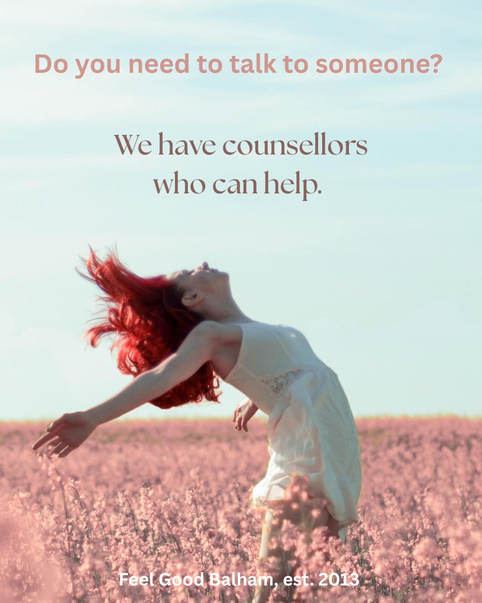 Here at #feelgoodbalham we've a number of different #talkingtherapies  to explore thoughts and feelings, help you understand yourself better, and make positive changes in your life. Book an appointment with one of our therapists today and find the #newyou. #talkingcure