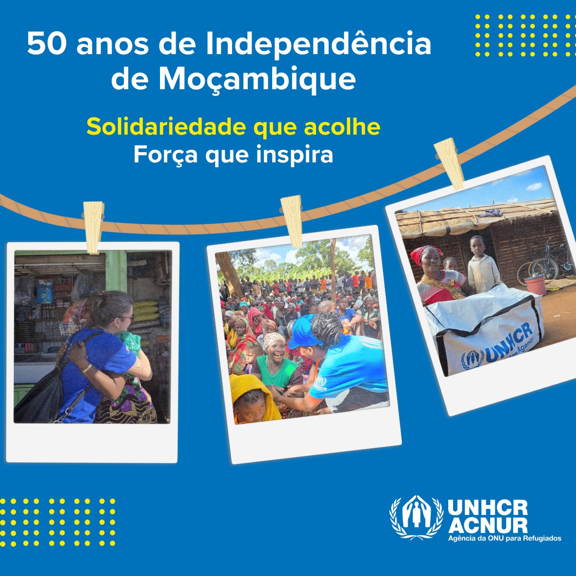 Moçambique celebra 50 anos de independência — e continua a acolher com dignidade quem foi forçado a fugir.

Neste marco histórico, o ACNUR reafirma seu compromisso com soluções duradouras, inclusão e apoio às comunidades que acolhem.

#Moçambique50Anos #ComOsRefugiados