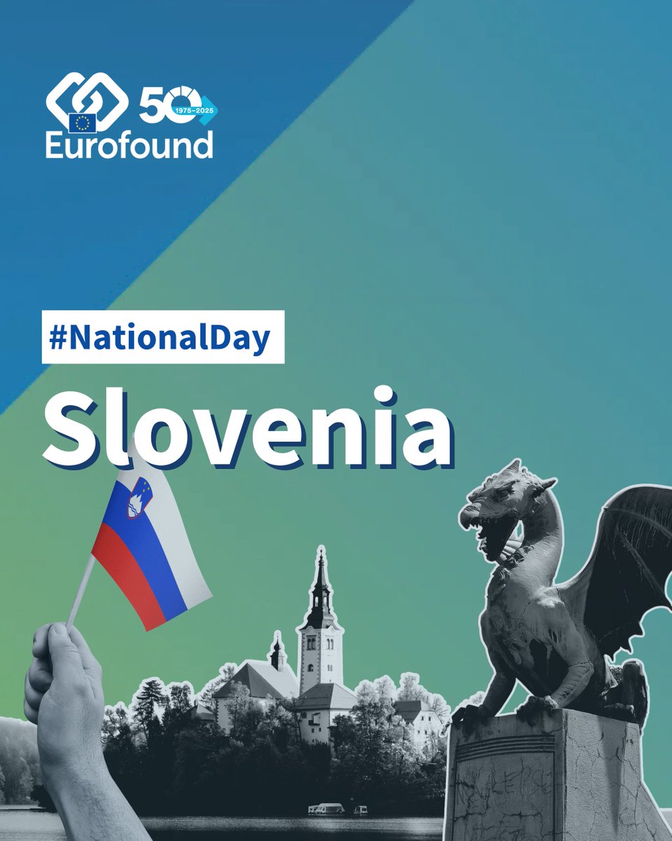 eurofound's tweet image. Today is Slovenia's #NationalDay! 🇸🇮
Interested in learning more about living and working in #Slovenia? 👉 Explore our country pages on our website! eurofound.europa.eu/en/country/slo…
#EU #LivingandWorkinginEurope